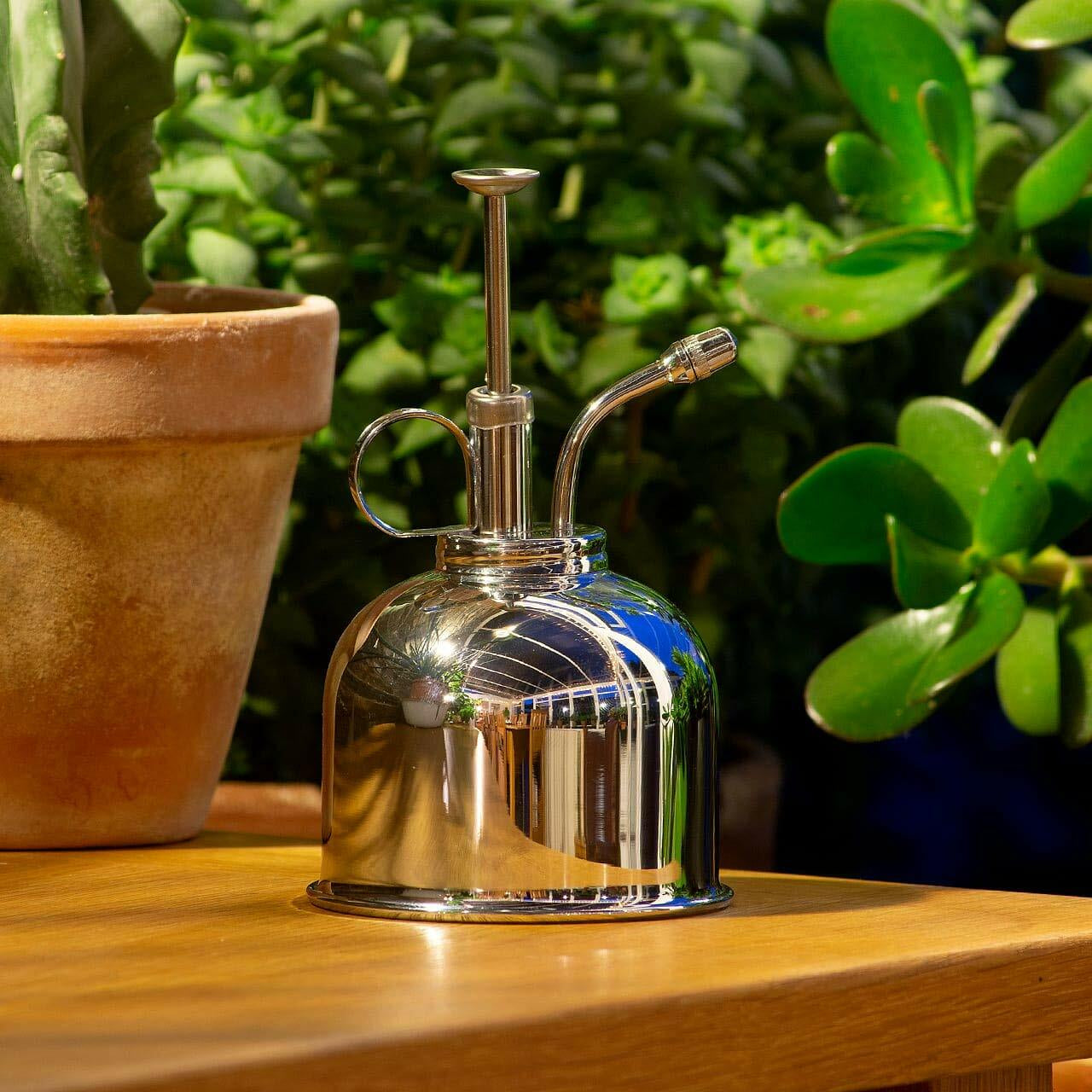 Plant Water Mister Vintage Chrome Solid Brass Spray Indoor Garden Bottle 300Ml
