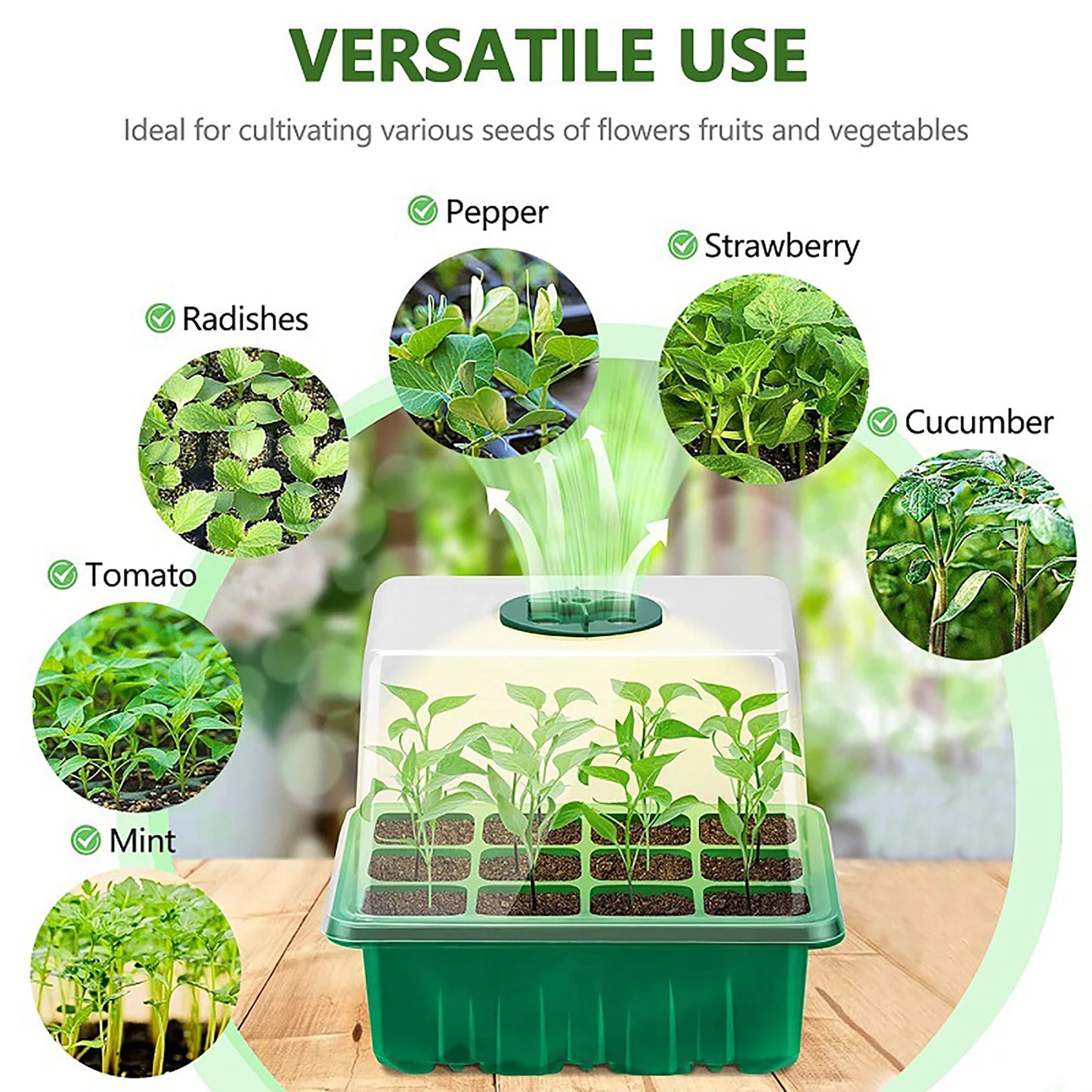 Grow Light for Seed Starter,Greenhouse Germination Led Plant Light,Suitable for Seeding Starter Kit with Dome for Plants Tools