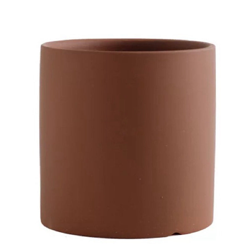 Nordic Industrial Style Colorful Ceramic Flowerpot Succulent Planter Green Plants Cylindrical Shape Flower Pot with Hole Tray