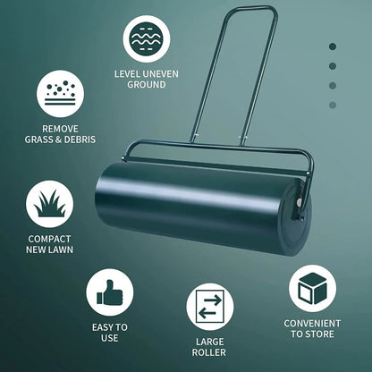 63L Premium Heavy-Duty Garden Grass Roller with Ergonomic U-Shaped Handle