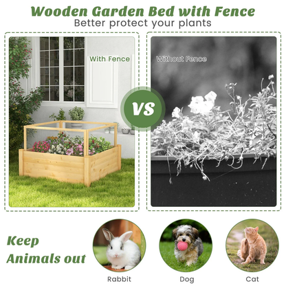 Elevated Garden Bed with Protective Critter Guard and Integrated Grow Grid
