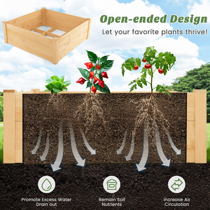 Elevated Garden Bed with Protective Critter Guard and Integrated Grow Grid