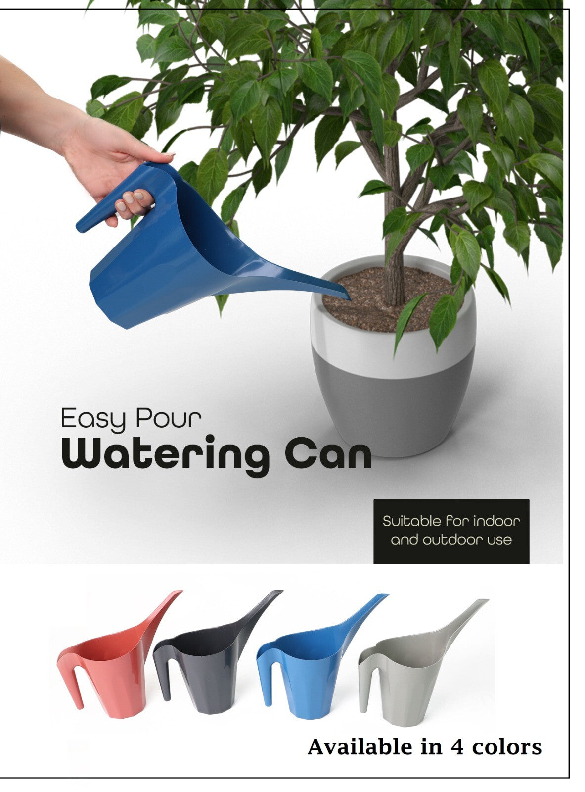 Small Watering Can 1.25L with Long Spont Perfect for Watering Plants and Pets