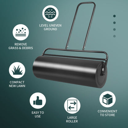 63L Premium Heavy-Duty Garden Grass Roller with Ergonomic U-Shaped Handle