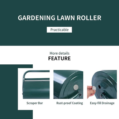 63L Premium Heavy-Duty Garden Grass Roller with Ergonomic U-Shaped Handle