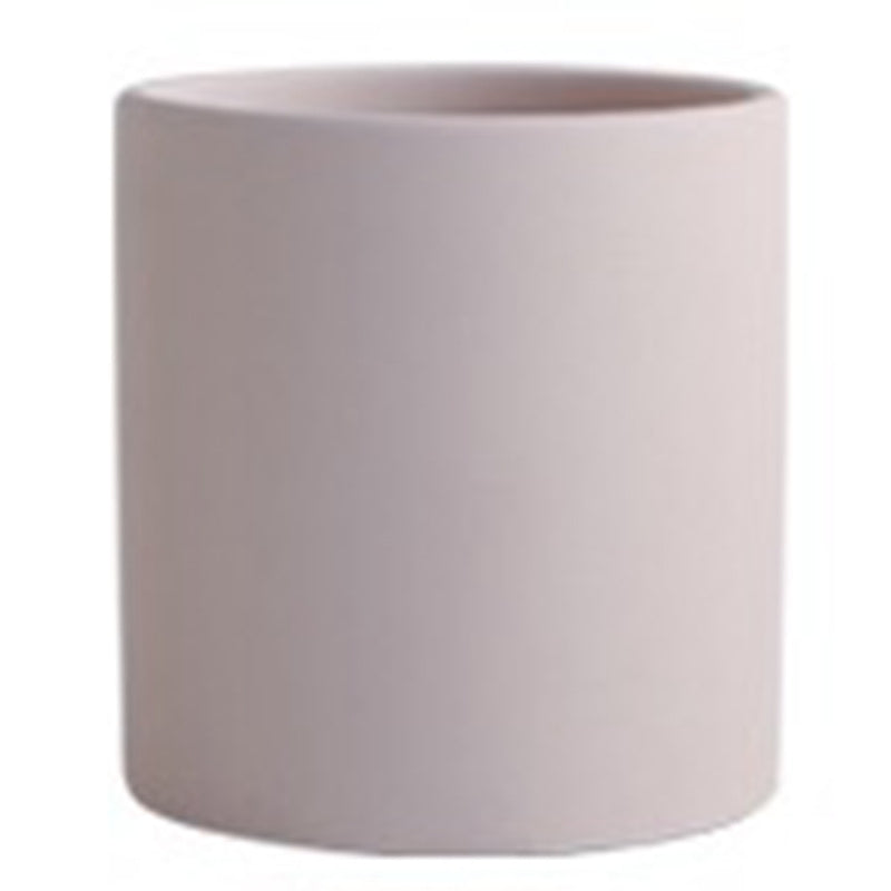 Nordic Industrial Style Colorful Ceramic Flowerpot Succulent Planter Green Plants Cylindrical Shape Flower Pot with Hole Tray